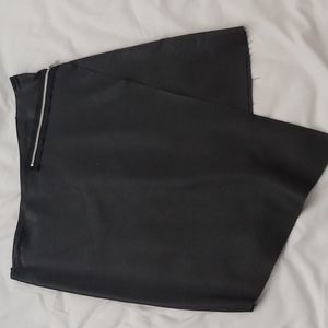 Asymmetric leather skirt